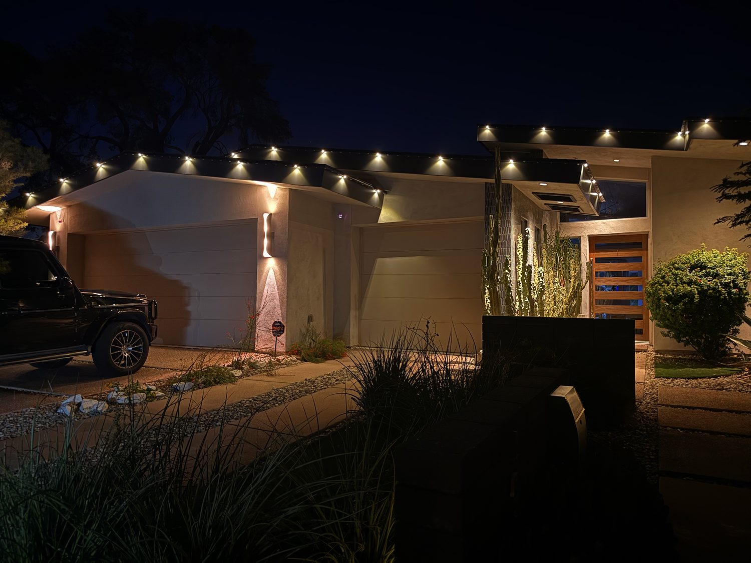Soffit downlighting permanent lighting Southwest Florida